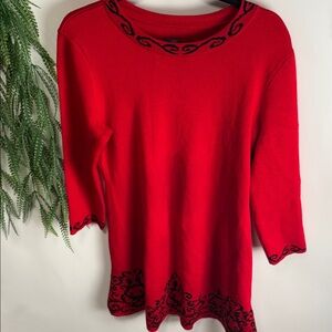 Chic Red and Black Midi Dress